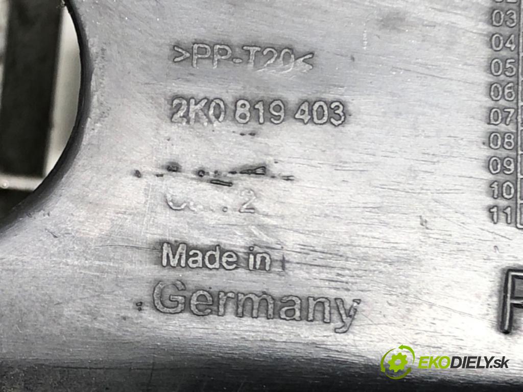 VW TOURAN (1T1, 1T2) 2003 - 2010    2.0 TDI 103 kW [140 KM] olej napędowy 2005 - 2010  Torpédo, plast pod čelné okno 2K0819403 (Torpéda)