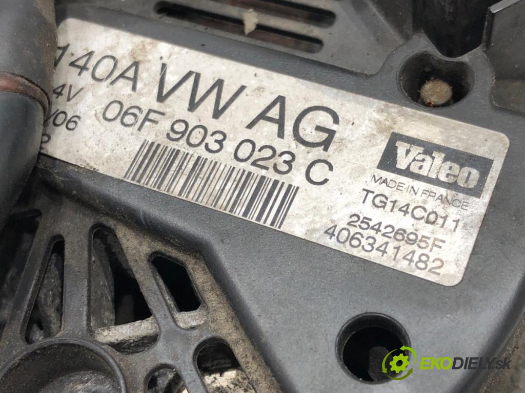 VW TOURAN (1T1, 1T2) 2003 - 2010    2.0 TDI 103 kW [140 KM] olej napędowy 2005 - 2010  Alternátor 06F903023C (Alternátory)