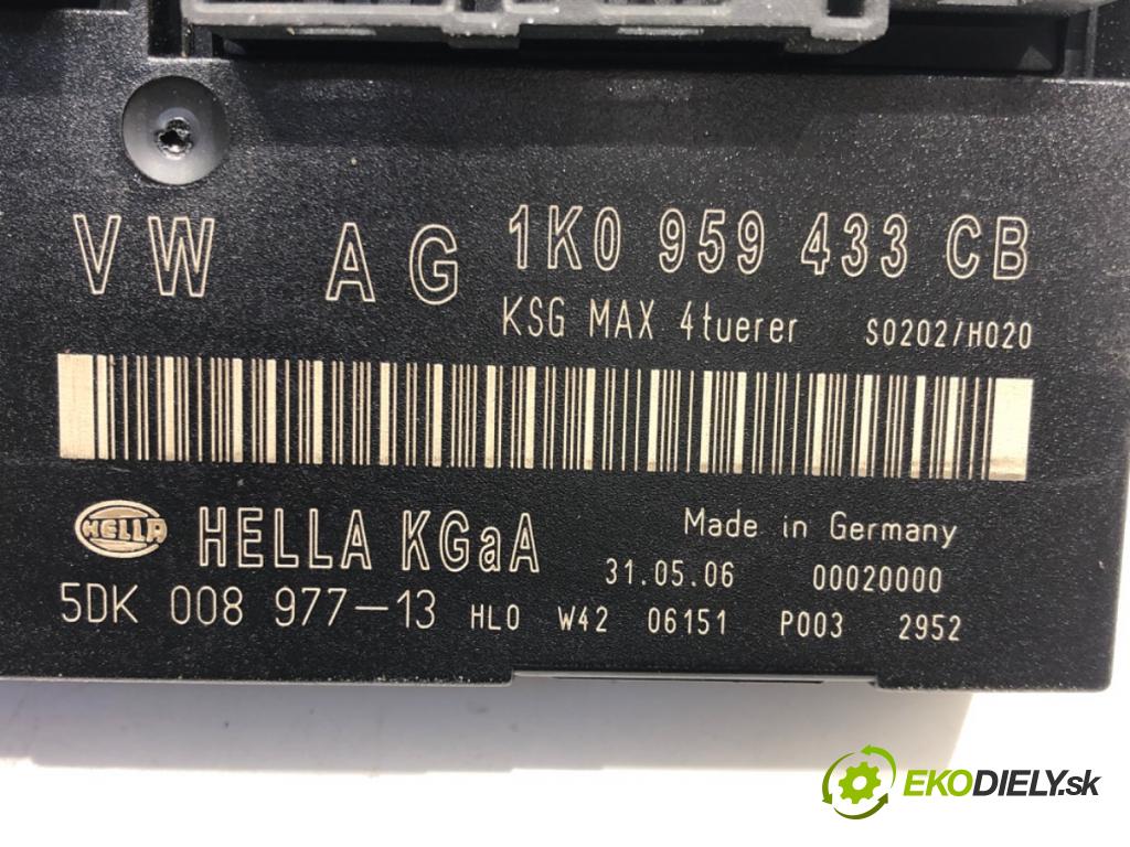 VW TOURAN (1T1, 1T2) 2003 - 2010    2.0 TDI 103 kW [140 KM] olej napędowy 2005 - 2010  Modul komfortu 1K0959433CB (Moduly komfortu)