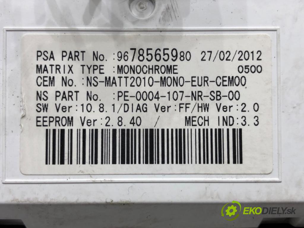 PEUGEOT 508 I (8D_) 2010 - 2018    2.0 HDi 103 kW [140 KM] olej napędowy 2010 - 2018  Prístrojovka 9678565980 (Prístrojové dosky, displeje)