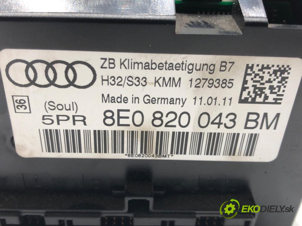 SEAT EXEO (3R2) 2008 - 2013    2.0 TDI 125 kW [170 KM] olej napędowy 2009 - 2013  Panel ovládania kúrenia 8E0820043BM (Prepínače, spínače, tlačidlá a ovládače kúrenia)