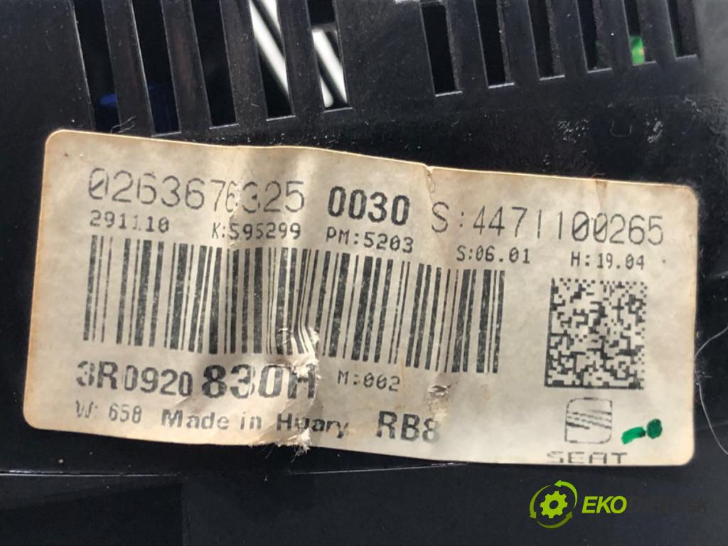 SEAT EXEO (3R2) 2008 - 2013    2.0 TDI 125 kW [170 KM] olej napędowy 2009 - 2013  Prístrojovka 3R0920830H (Prístrojové dosky, displeje)