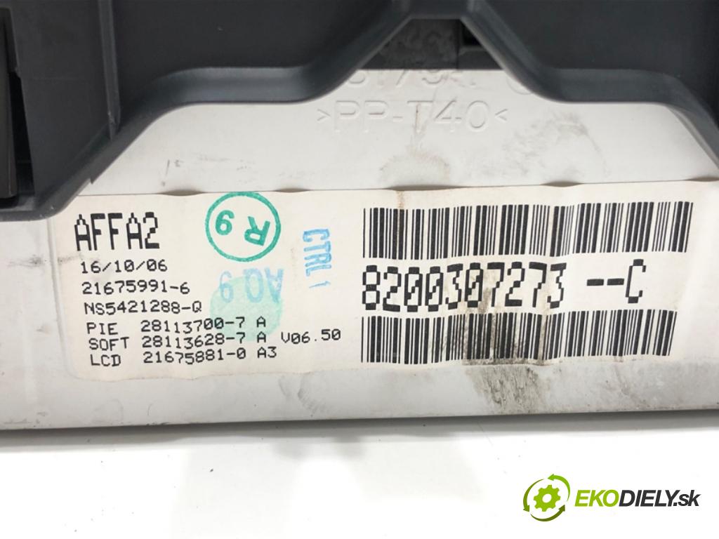 RENAULT CLIO III (BR0/1, CR0/1) 2005 - 2014    1.5 dCi (BR1C, CR1C) 76 kW [103 KM] olej napędowy 2005 - 2012  Dislpej 8200307273 (Prístrojové dosky, displeje)