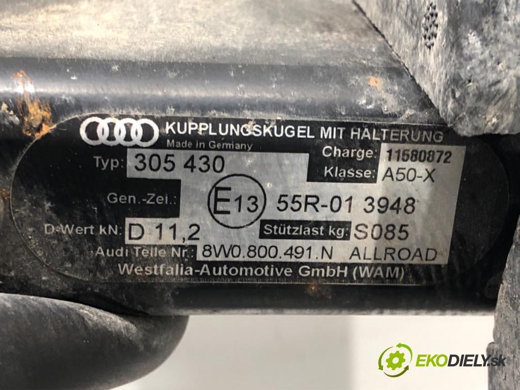 AUDI A4 Allroad B9 (8WH, 8WJ) 2016 - 2022    2.0 TFSI quattro 185 kW [252 KM] benzyna 2016 - 2022  Hák tažné zařízení 8W0800491N (Tažná zařízení)