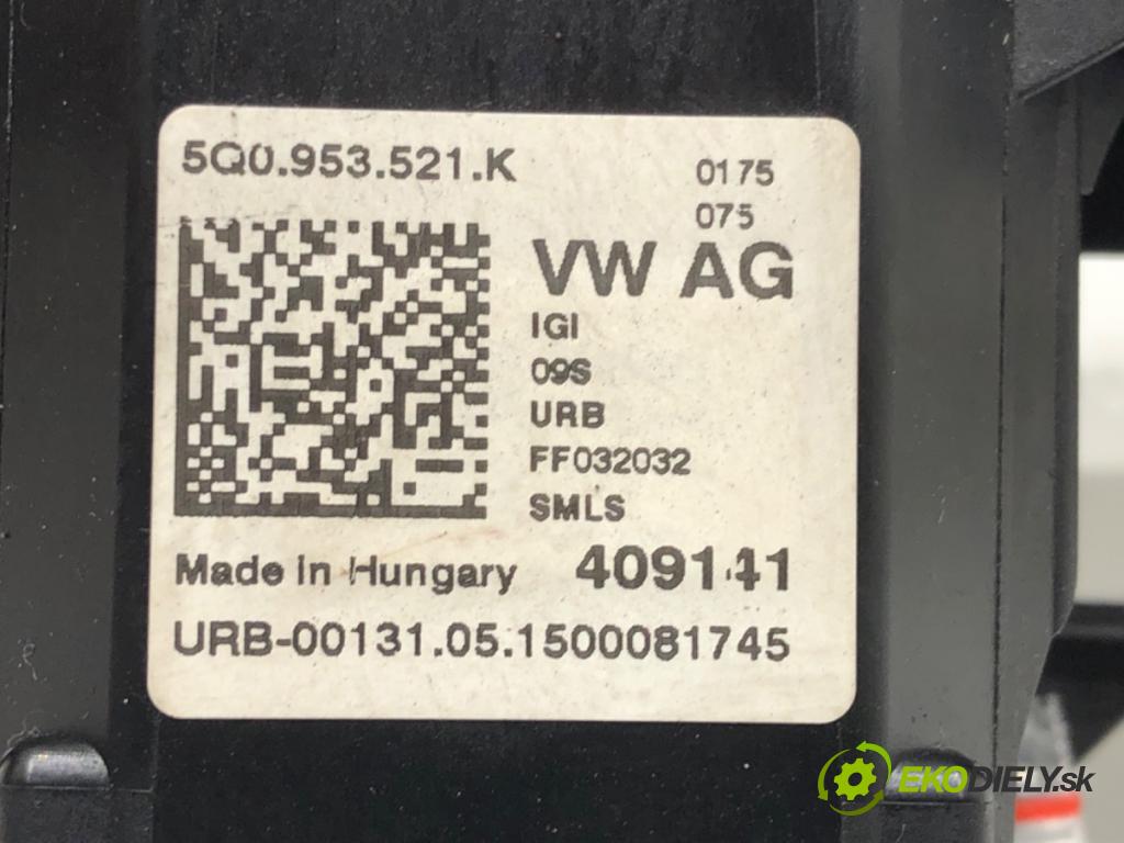 VW GOLF VII Variant (BA5, BV5) 2013 - 2022    1.6 TDI 81 kW [110 KM] olej napędowy 2013 - 2017  Prepínač kombinovaný 5Q0953521K (Prepínače, spínače, tlačidlá a ovládače kúrenia)