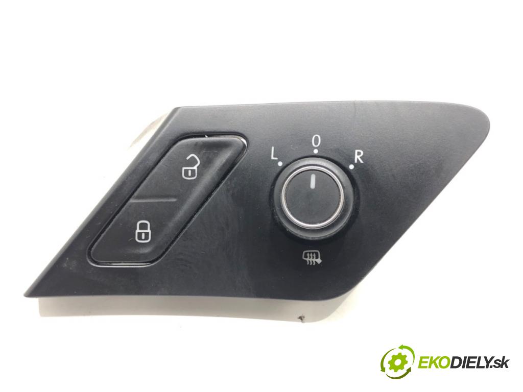 VW GOLF VII Variant (BA5, BV5) 2013 - 2022    1.6 TDI 81 kW [110 KM] olej napędowy 2013 - 2017  Prepínač nastavenia spätných zrkadiel 5G0959565AC (Prepínače, spínače, tlačidlá a ovládače kúrenia)