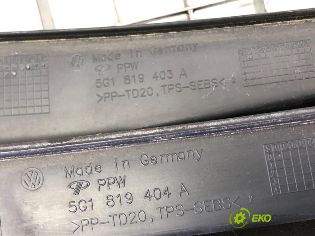 VW GOLF VII Variant (BA5, BV5) 2013 - 2022    1.6 TDI 81 kW [110 KM] olej napędowy 2013 - 2017  Torpédo, plast pod čelné okno 5G1819403A (Torpéda)