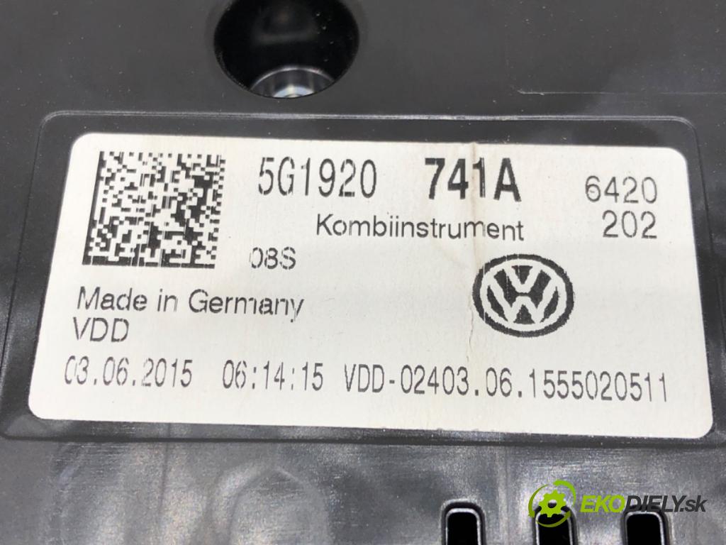VW GOLF VII Variant (BA5, BV5) 2013 - 2022    1.6 TDI 81 kW [110 KM] olej napędowy 2013 - 2017  Prístrojovka 5G1920741A (Prístrojové dosky, displeje)