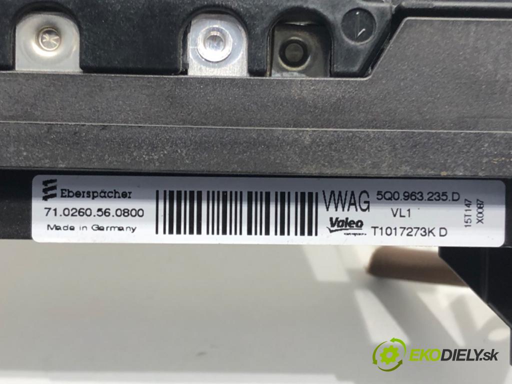 VW GOLF VII Variant (BA5, BV5) 2013 - 2022    1.6 TDI 81 kW [110 KM] olej napędowy 2013 - 2017  topné těleso radiátor topení elektrická 5Q0963235D (Radiátory topení)