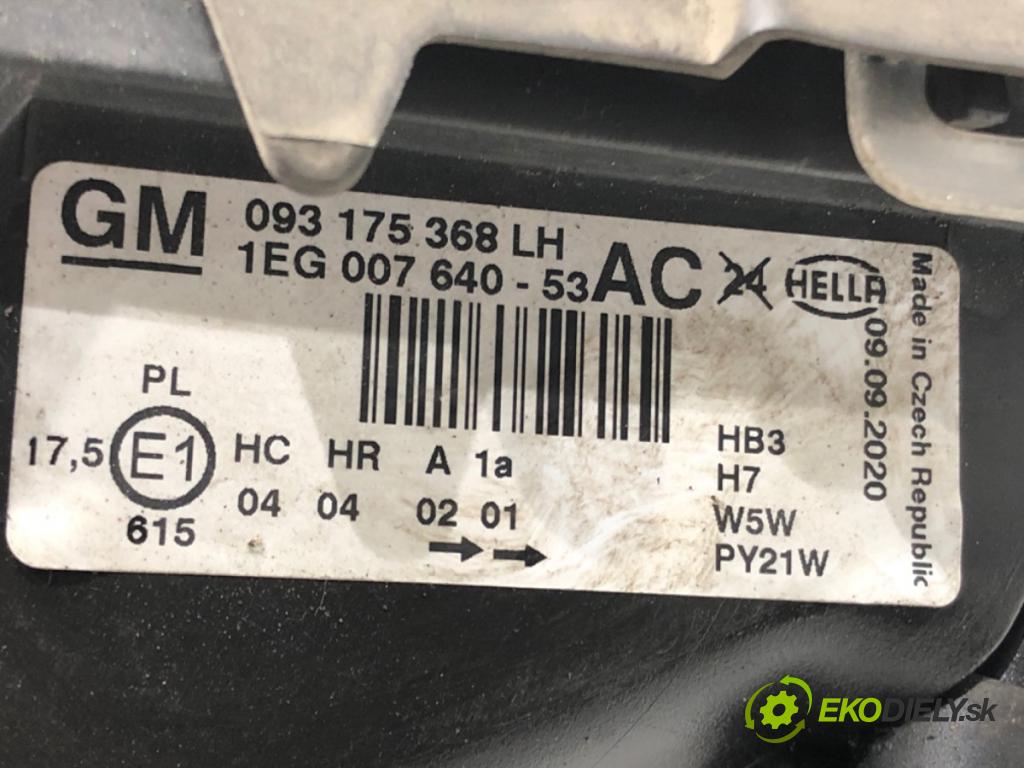 OPEL ASTRA G liftback (T98) 1998 - 2009    1.4 (F08, F48) 66 kW [90 KM] benzyna 2007 - 2009  Svetlomet ľavy predný