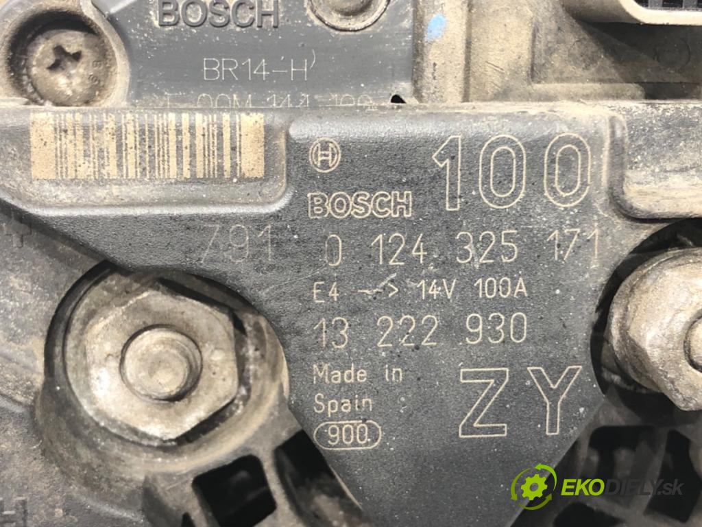 OPEL ASTRA G liftback (T98) 1998 - 2009    1.4 (F08, F48) 66 kW [90 KM] benzyna 2007 - 2009  Alternátor 13222930 (Alternátory)