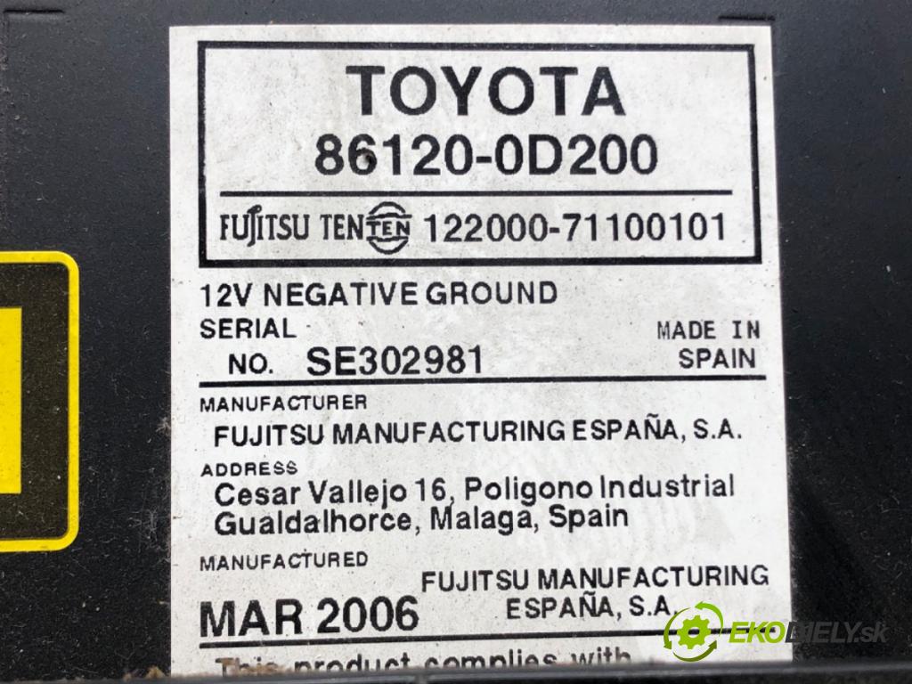 TOYOTA YARIS (_P9_) 2005 - 2014    1.0 VVT-i (KSP90_) 51 kW [69 KM] benzyna 2005 - 2011  RADIO 86120-0D200 (Audio zariadenia)