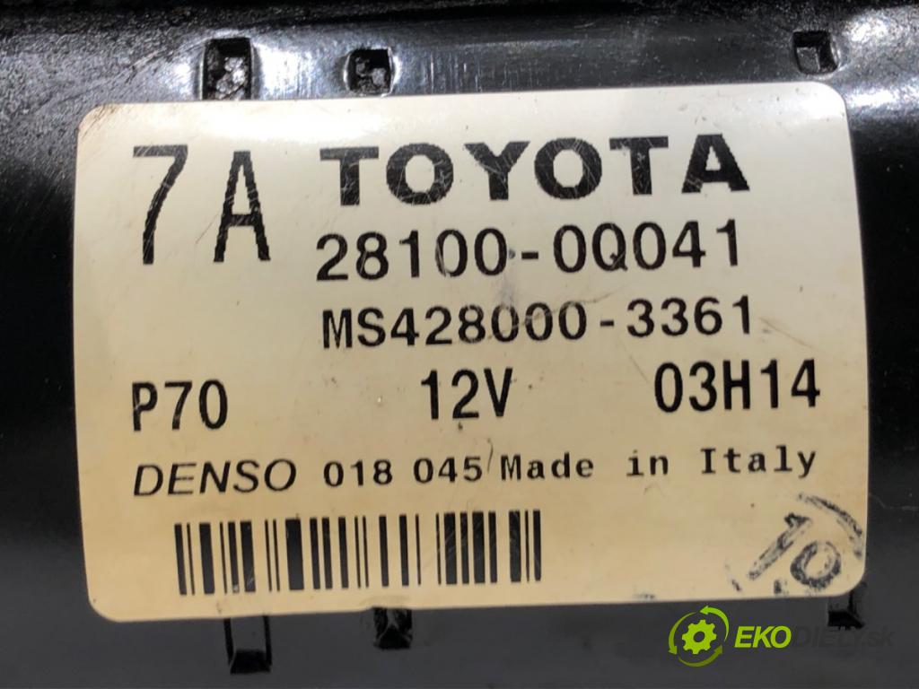 TOYOTA YARIS (_P9_) 2005 - 2014    1.0 VVT-i (KSP90_) 51 kW [69 KM] benzyna 2005 - 2011  Štartér 28100-0Q041 (Štartéry)