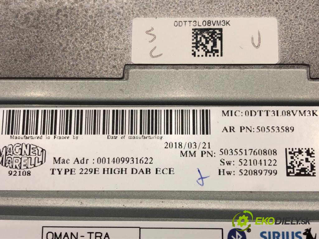 ALFA ROMEO STELVIO (949_) 2016 - 2022    2.0 (949AXA2A) 206 kW [280 KM] benzyna 2016 - 2022  RADIO Navigácia 50553589 (Audio zariadenia)