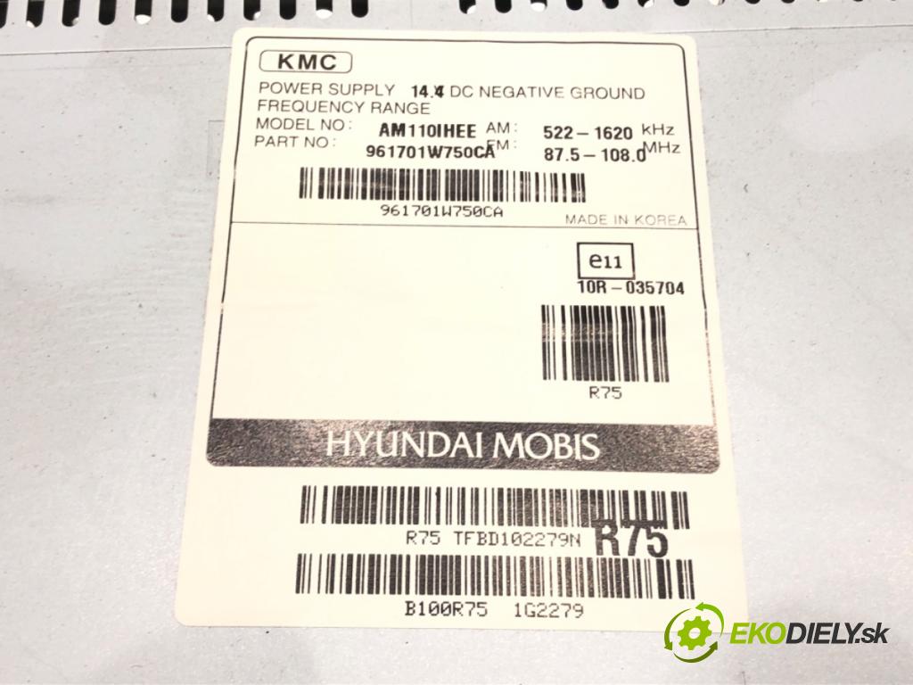 KIA RIO III (UB) 2011 - 2017    1.2 51 kW [69 KM] benzyna 2011 - 2017  RADIO 961701W750CA (Audio zariadenia)