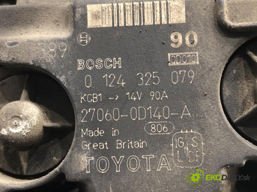 TOYOTA AVENSIS (_T25_) 2003 - 2008    1.8 (ZZT251_) 95 kW [129 KM] benzyna 2003 - 2008  Alternátor 27060-0D140-A (Alternátory)