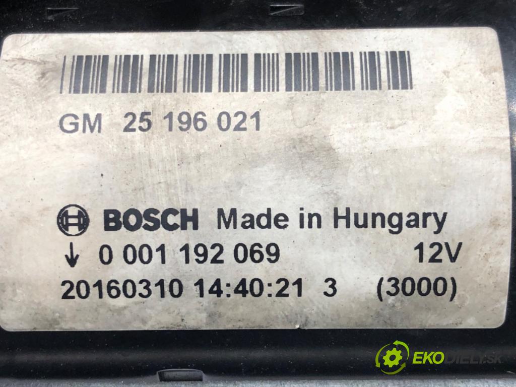 OPEL MERIVA B nadwozie wielkoprzestrzenne (MPV) (S10) 2010 - 2017    1.4 (75) 74 kW [100 KM] benzyna 2010 - 2017  Štartér 0001192069 25196021 (Štartéry)