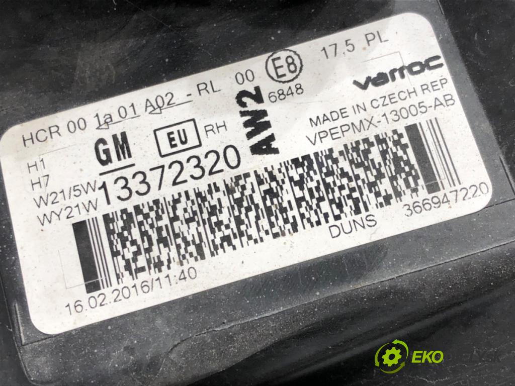 OPEL MERIVA B nadwozie wielkoprzestrzenne (MPV) (S10) 2010 - 2017    1.4 (75) 74 kW [100 KM] benzyna 2010 - 2017  Svetlomet pravy predný 13372320