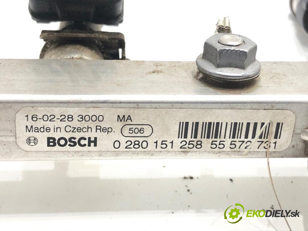 OPEL MERIVA B nadwozie wielkoprzestrzenne (MPV) (S10) 2010 - 2017    1.4 (75) 74 kW [100 KM] benzyna 2010 - 2017  Lišta vstrekovacia 0280158181 (Vstrekovacie lišty)