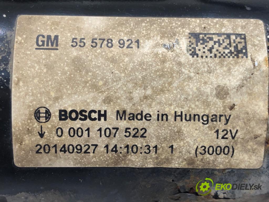 OPEL CORSA D (S07) 2006 - 2014    1.2 LPG (L08, L68) 63 kW [86 KM] Benzyna / gaz samochodowy (LPG) 2011 - 2014  Štartér 55578921 0001107522 (Štartéry)