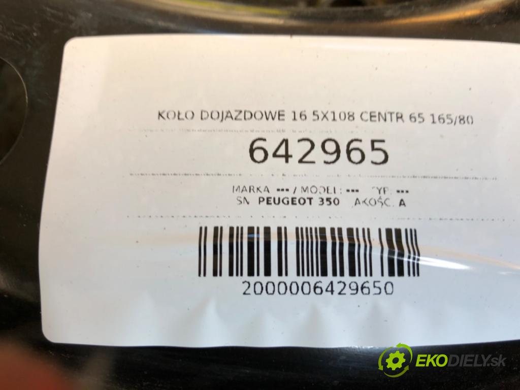 --- ---      kolo dojezdové 16 5X108 CENTRUM 65 165/80 PEUGEOT 350