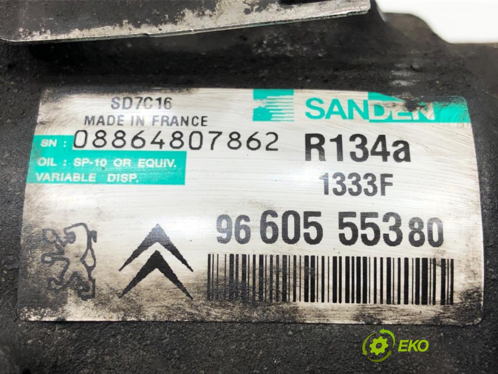 CITROEN C5 III (RD_) 2008 - 2022    2.0 HDi (RDRHDA) 100 kW [136 KM] olej napędowy 2008 - 2022  kompresor klimatizace 9660555380 (Kompresory)