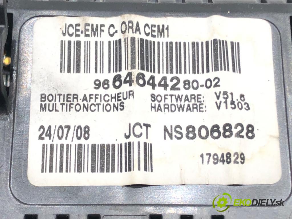 CITROEN C5 III (RD_) 2008 - 2022    2.0 HDi (RDRHDA) 100 kW [136 KM] olej napędowy 2008 - 2022  Dislpej 9664644280 (Prístrojové dosky, displeje)