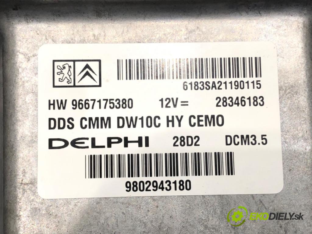 PEUGEOT 508 I (8D_) 2010 - 2018    2.0 HDi 120 kW [163 KM] olej napędowy 2010 - 2018  riadiaca jednotka Motor 9802943180 (Riadiace jednotky)