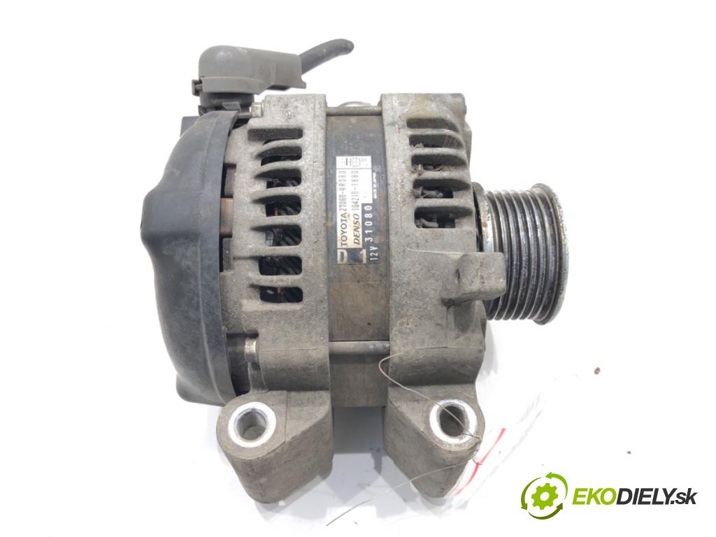 TOYOTA AVENSIS sedan (_T27_) 2008 - 2018    2.0 D-4D (ADT270_) 91 kW [124 KM] olej napędowy 2011 - 2018  Alternátor 27060-0R080 (Alternátory)