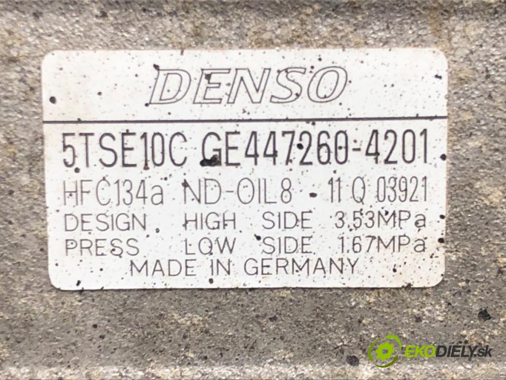 TOYOTA YARIS (_P13_) 2010 - 2022    1.3 (NSP130_) 73 kW [99 KM] benzyna 2011 - 2022  kompresor klimatizace GE447260-4201 (Kompresory)