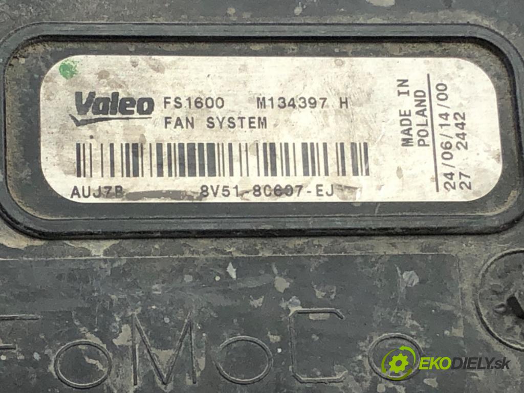 FORD FIESTA VI (CB1, CCN) 2008 - 2022    1.4 TDCi 51 kW [70 KM] olej napędowy 2010 - 2012  Ventilátor chladiča 8V51-80607-EJ (Ventilátory)