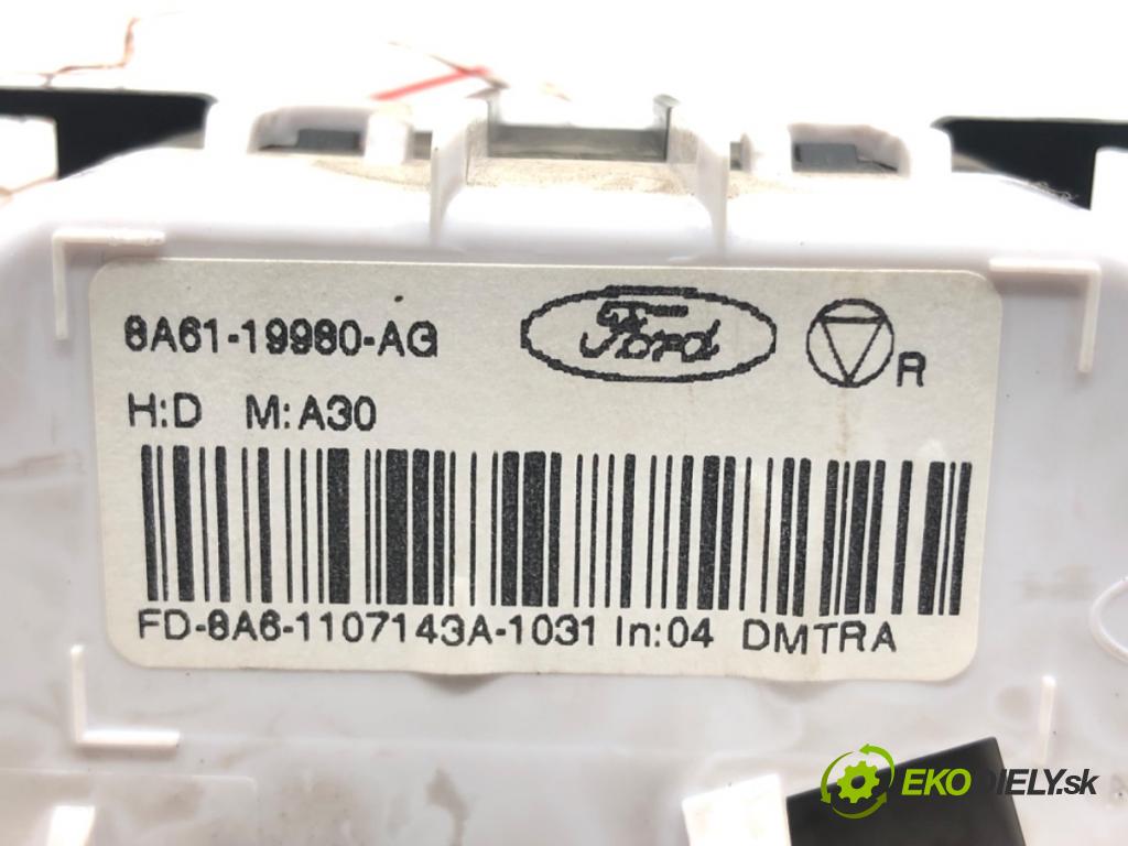 FORD FIESTA VI (CB1, CCN) 2008 - 2022    1.4 TDCi 51 kW [70 KM] olej napędowy 2010 - 2012  Panel ovládania kúrenia 8A61-19980-AG (Prepínače, spínače, tlačidlá a ovládače kúrenia)
