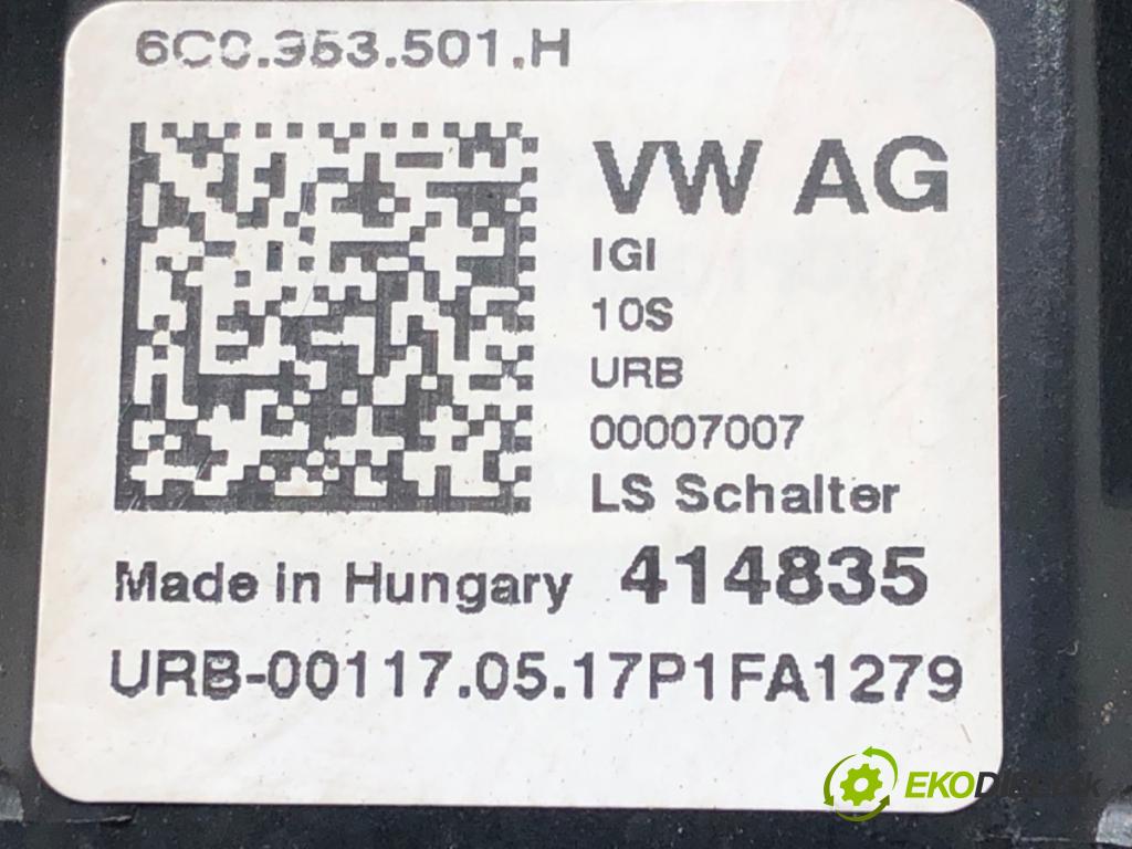 SKODA FABIA III (NJ3) 2014 - 2022    1.4 TDI 77 kW [105 KM] olej napędowy 2014 - 2022  Prepínač kombinovaný 6C0953501H (Prepínače, spínače, tlačidlá a ovládače kúrenia)