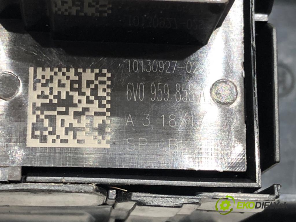 SKODA FABIA III (NJ3) 2014 - 2022    1.4 TDI 77 kW [105 KM] olej napędowy 2014 - 2022  Prepínač okien 6V0959858A (Prepínače, spínače, tlačidlá a ovládače kúrenia)