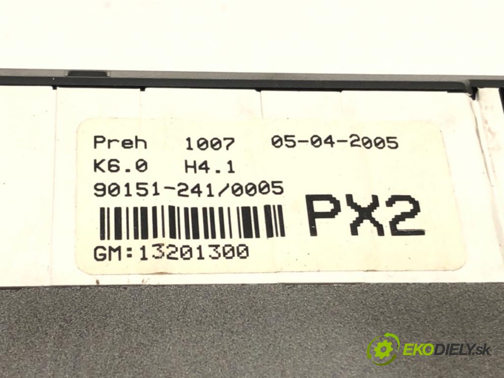 OPEL ASTRA H GTC (A04) 2005 - 2010    1.6 (L08) 77 kW [105 KM] benzyna 2005 - 2010  Panel ovládania kúrenia 13201300 (Prepínače, spínače, tlačidlá a ovládače kúrenia)