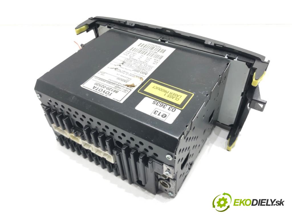 TOYOTA AURIS (_E15_) 2006 - 2012    1.6 (ZRE151_) 91 kW [124 KM] benzyna 2007 - 2012  RADIO 86120-02520 (Audio zariadenia)