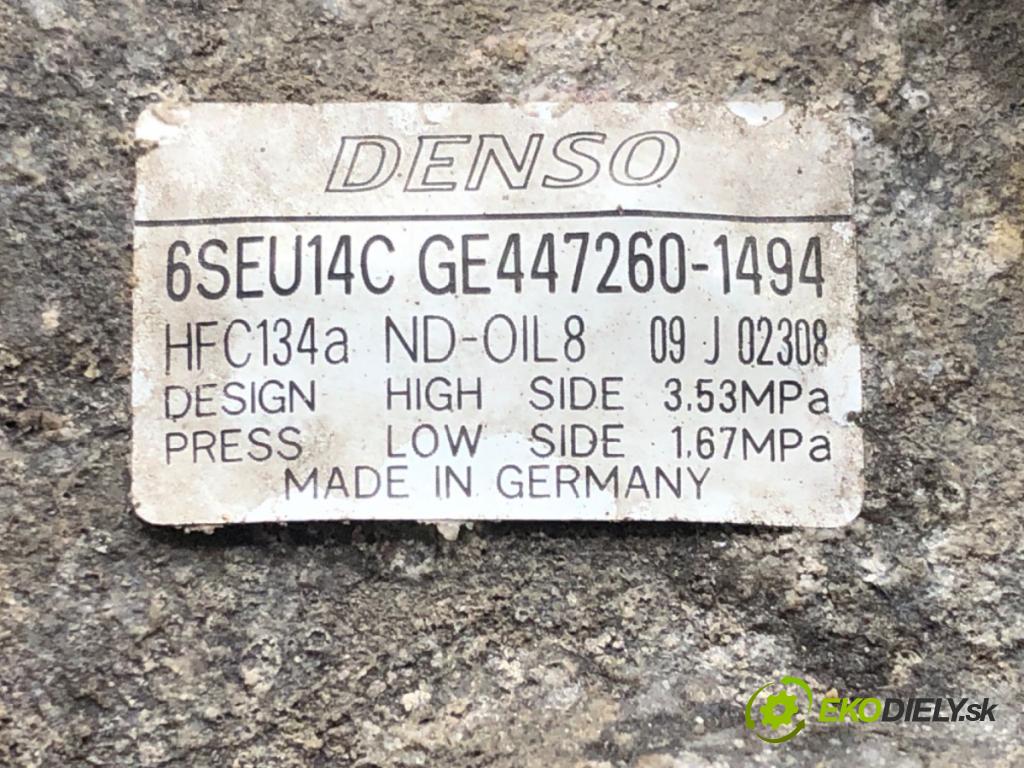 TOYOTA AURIS (_E15_) 2006 - 2012    1.6 (ZRE151_) 91 kW [124 KM] benzyna 2007 - 2012  Kompresor klimatizácie 447260-1494 (Kompresory klimatizácie)