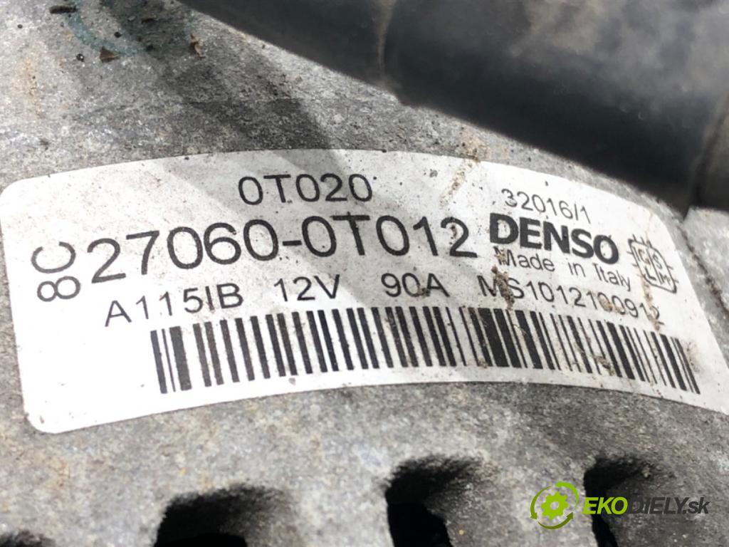 TOYOTA AURIS (_E15_) 2006 - 2012    1.6 (ZRE151_) 91 kW [124 KM] benzyna 2007 - 2012  Alternátor 27060-0T012 (Alternátory)