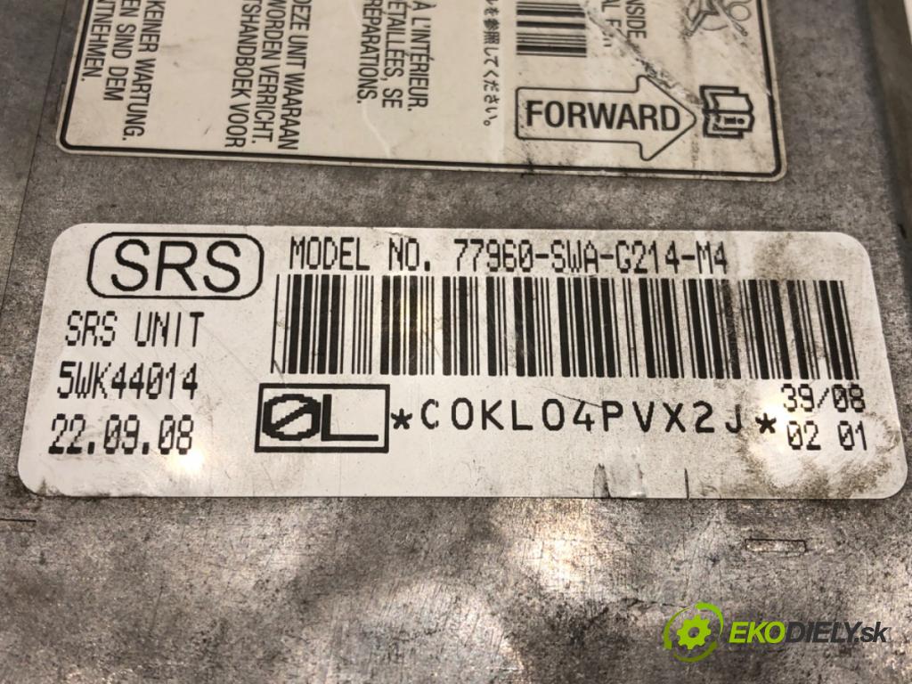 HONDA CR-V III (RE_) 2006 - 2022    2.0 i-VTEC (RE5, RE1) 110 kW [150 KM] benzyna 2007 - 2012  senzor airbag 77960-SWA-G214-M4 (Snímače)