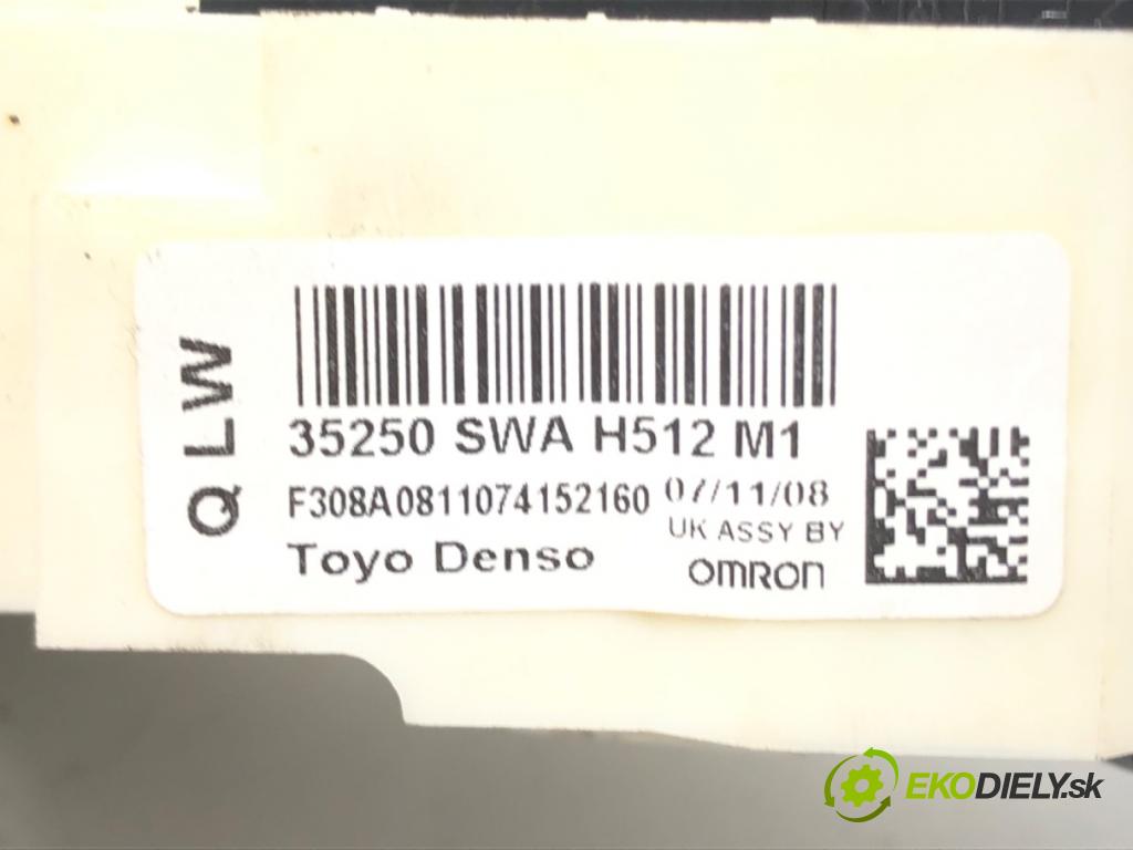 HONDA CR-V III (RE_) 2006 - 2022    2.0 i-VTEC (RE5, RE1) 110 kW [150 KM] benzyna 2007 - 2012  Prepínač kombinovaný 35250-SWA-H512-M1 (Prepínače, spínače, tlačidlá a ovládače kúrenia)