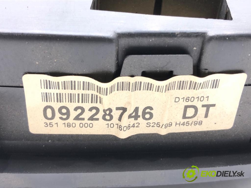 OPEL ASTRA G Kombi (T98) 1998 - 2004    1.6 (F35) 62 kW [84 KM] benzyna 2000 - 2004  Prístrojovka 09228746DT (Prístrojové dosky, displeje)