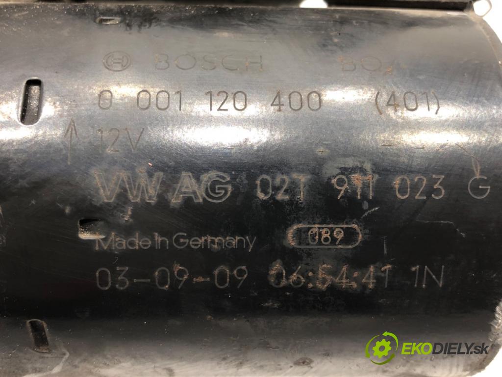 VW POLO (9N_, 9A_) 2001 - 2014    1.4 16V 55 kW [75 KM] benzyna 2001 - 2008  Štartér 02T911023G  0001120400 (Štartéry)