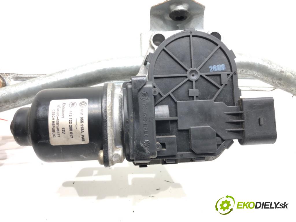 VW POLO (9N_, 9A_) 2001 - 2014    1.4 16V 55 kW [75 KM] benzyna 2001 - 2008  Mechanizmus stieračov predný 6Q1955023E (Motorčeky stieračov predné)