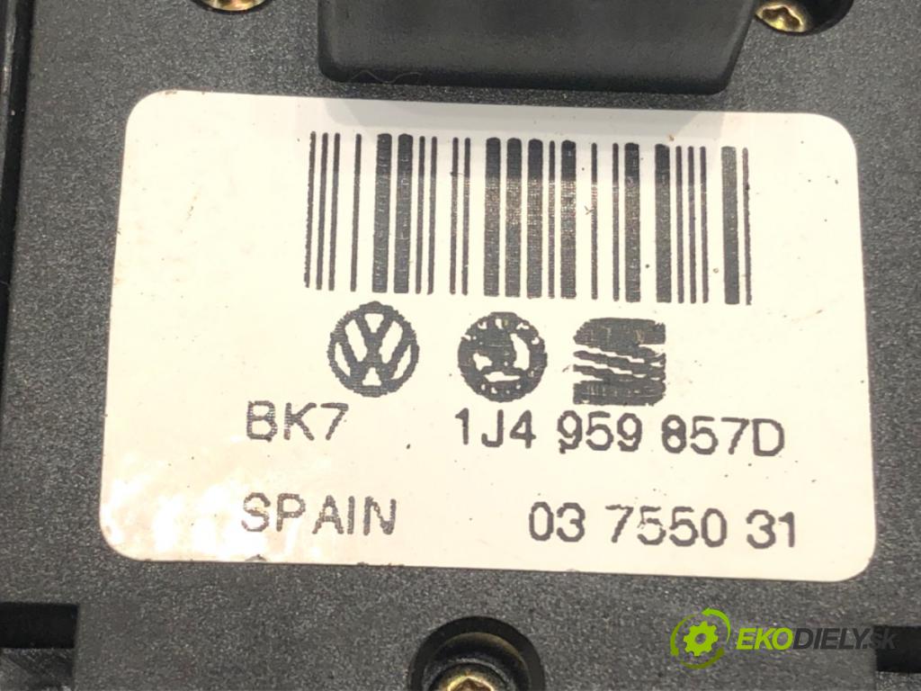 VW GOLF IV (1J1) 1997 - 2008    1.6 16V 77 kW [105 KM] benzyna 2000 - 2005  Prepínač okien 1J4959857D (Prepínače, spínače, tlačidlá a ovládače kúrenia)