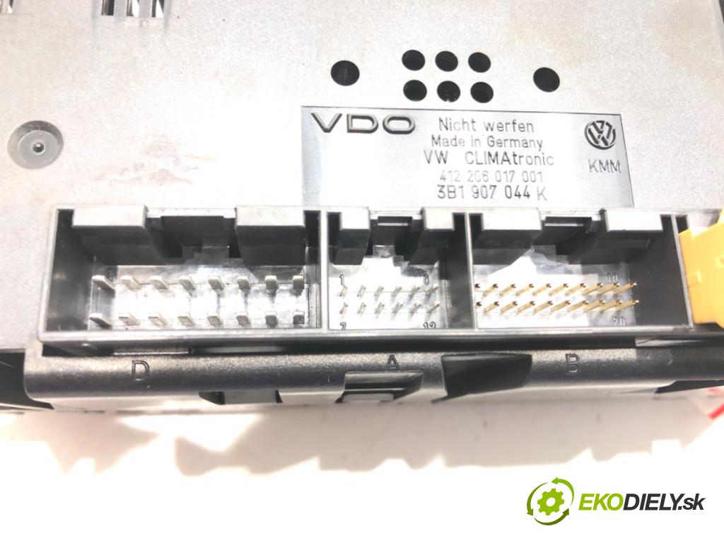 VW PASSAT B5.5 Variant (3B6) 2000 - 2005    1.9 TDI 74 kW [101 KM] olej napędowy 2000 - 2005  Panel ovládania kúrenia 3B1907044K (Prepínače, spínače, tlačidlá a ovládače kúrenia)