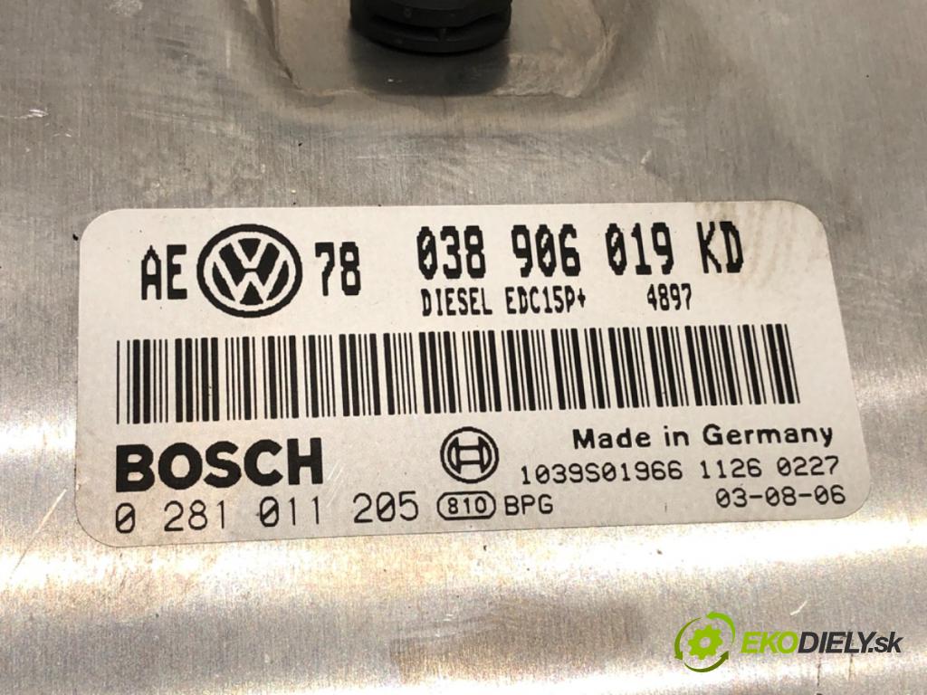 VW PASSAT B5.5 Variant (3B6) 2000 - 2005    1.9 TDI 96 kW [130 KM] olej napędowy 2000 - 2005  riadiaca jednotka Motor 038986019KD (Riadiace jednotky)