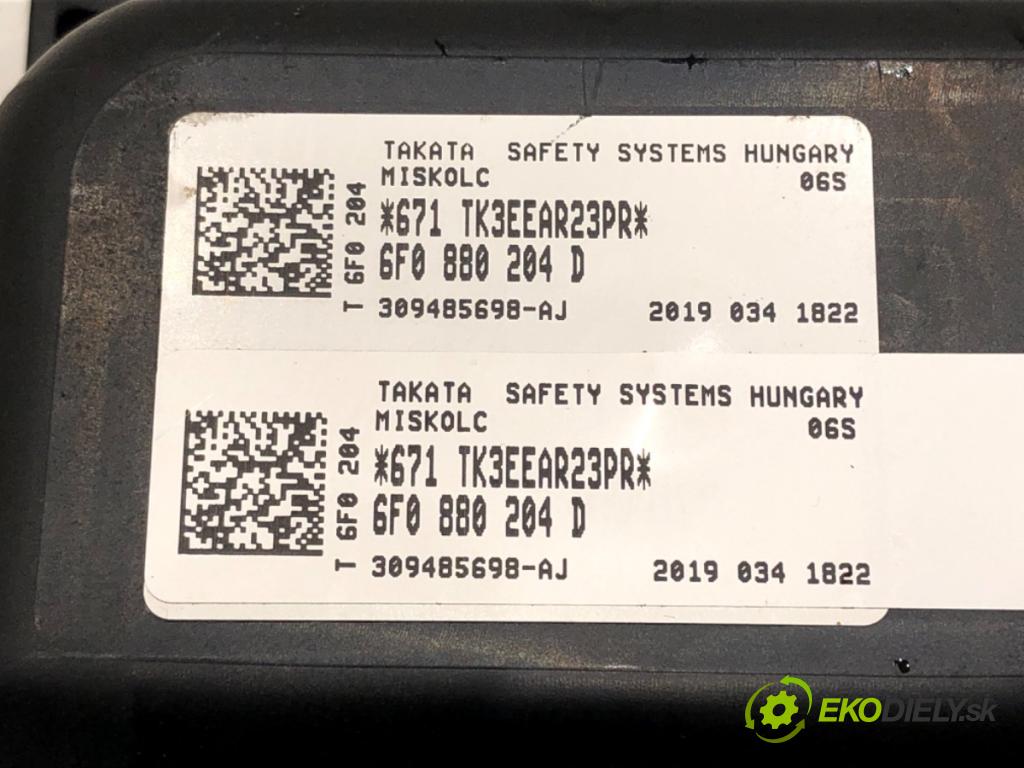 VW POLO VI (AW1, BZ1, AE1) 2017 - 2022    1.0 TSI 85 kW [115 KM] benzyna 2017 - 2022  AirBag spolujazdca 6F0880204D (Airbagy)