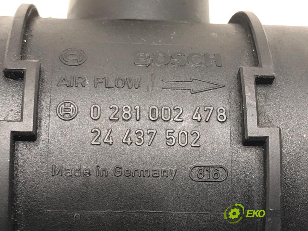 OPEL ZAFIRA A nadwozie wielkoprzestrzenne (MPV) (T98) 1999 - 2005    2.0 DTI 16V (F75) 74 kW [101 KM] olej napędowy 2000 - 2005  Váha vzduchu 0281002478 (Váhy vzduchu)