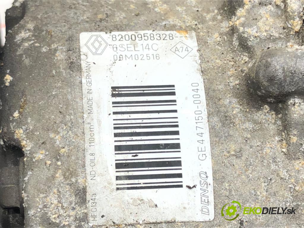 RENAULT GRAND SCÉNIC III (JZ0/1_) 2009 - 2022    2.0 dCi (JZ0Y) 110 kW [150 KM] olej napędowy 2009 - 2022  kompresor klimatizace 8200958328 (Kompresory)