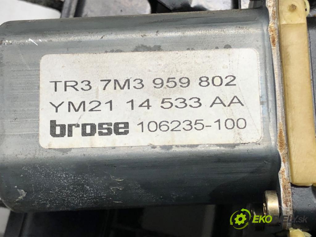 VW SHARAN (7M8, 7M9, 7M6) 1995 - 2010    1.9 TDI 85 kW [115 KM] olej napędowy 2000 - 2010  mechanismus okna pravý přední část
